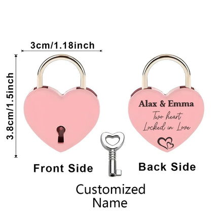 1PC Diy  Personalized Name  Engrave Padlock  For Jewelry Box Small Wooden Box