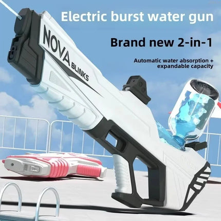 Electric Continuous Water Gun Fully Automatic Water Absorption Large Capacity Outdoor Battles Summer Water Fights Children Toys
