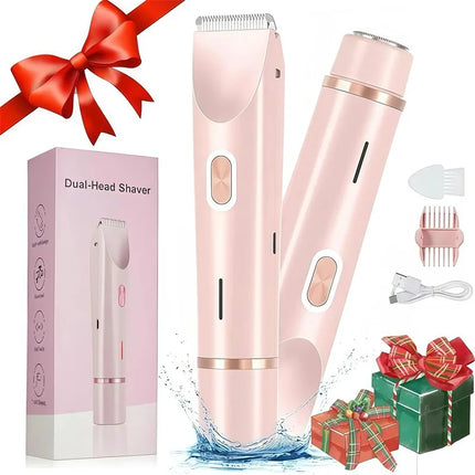 Electric Shaver for Women Portable Mini Rechargeable Epilator Female Painless Electric Razor Women's Dual Head Bikini Trimmer