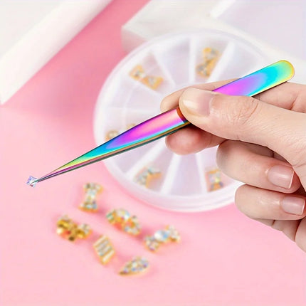 Three-piece Stainless Steel Tweezer Set - Unscented, Anti-static Precision Tweezers for Eyelash Extensions Beauty Tool