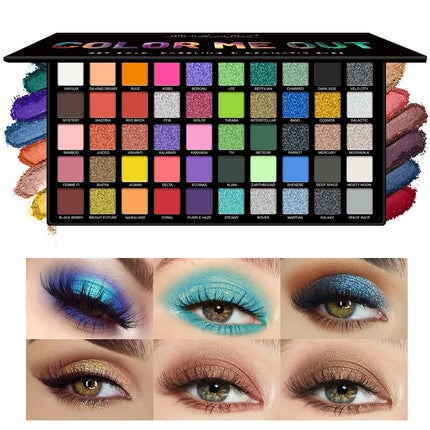 50 Color Gift Eyeshadow Tray,Professional Makeup Artist nude Warm Tone Pearlescent Matte Color for Carnival/Daily/Party