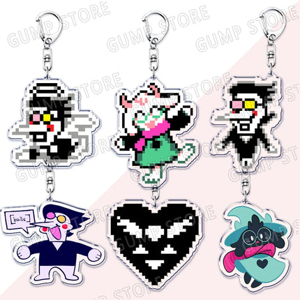 Cute Game Deltarune Keychains for Accessories Ralsei Kris Susie Spamton Undertale Angel Jewelry Keyrings Fans Gaming Gamer Gifts