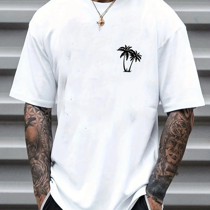 Men's Summer Loose Size 100% Cotton Freedom Graphi Print Casual Slim Fit Round Neck Short Sleeve T-shirt Top