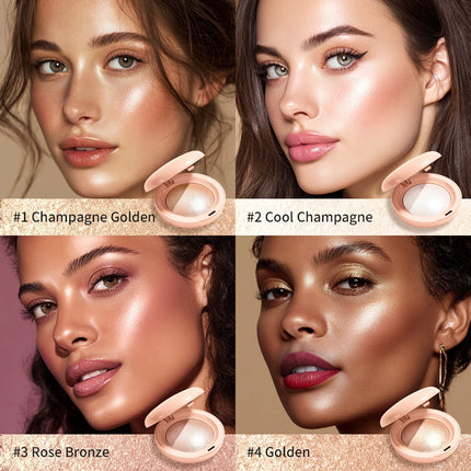 Lakerain Silken Touch Highlight Powder Smooth Texture Luminous Finish Long Lasting Makeup Waterproof Baked Highlighter Powder