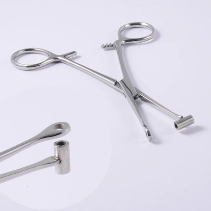 1PC Surgical Steel Professional Belly Ear Tongue Septum Lip Piercing Forceps Tweezer Clamp Self-Locking Piercing Needle Tool