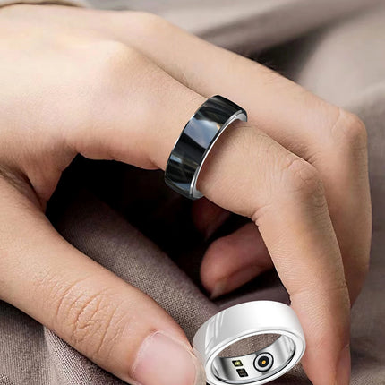 Waterproof R08M Health Smart Ring Nano Ceramic Stainless Steel Rings Heart Rate Blood Oxygen Sleep Emotion Monitor Sport For Man