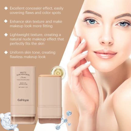 EELHOE Foundation Concealer Stick Lightweight Breathable Moisturizing Waterproof No Creasing Longlasting Female Makeup Product