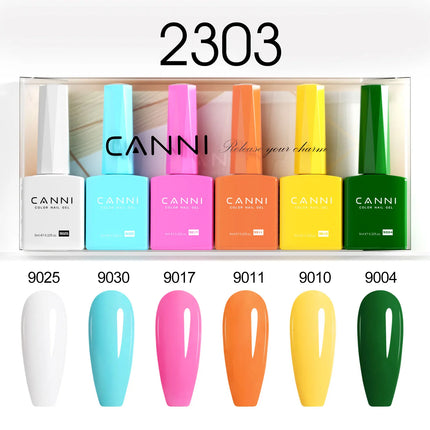 6pcs/kit CANNI TPO FREE HEMA FREE Halloween Nails Color Set Dark Red Semi Permanent Soak off UV LED Gel Varnish Christmas Gift
