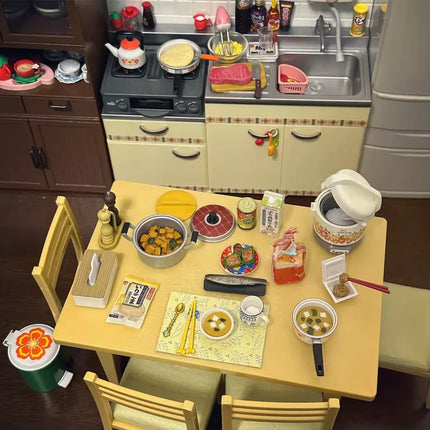 Genuine Re-Ment Genuine Dining Table At Home Japanese Style Miniature Scene Blind Box Trendy Collecte Model Ornament Gift Toys