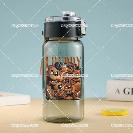 FNAF Simple Style Cup Drop Resistant Plastic Water Bottle with Tea Compartment Five Night At Freddy Large Capacity Bouncing Cup