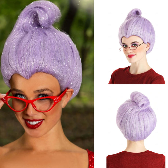 HAIRJOY Women  Synthetic Hair Wig Short Light Purple Fairy Godmother Costume Wig   for Carvinal Cosplay Costume