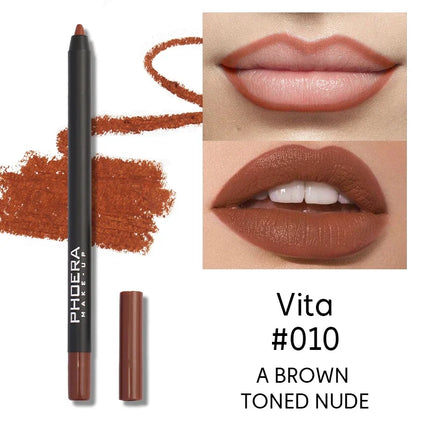 12 Colors Matte Lip Liner Pencil Sexy Red Contour Tint Lipstick Pen Lasting Non-stick Cup Lipsticks Moisturising Lips Cosmetics