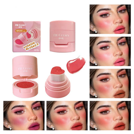 Heart-shaped cushion stamp blush for Vibrant Brightening Makeup Enhances Skin Tone Great Valentine's Present for Women and Girls