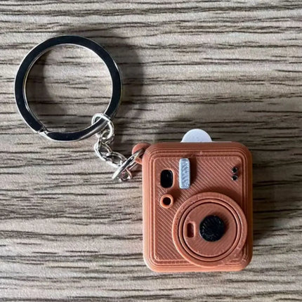 Portable Mini Camera Keychain Metal Key Ring Decorative 3D Print Camera Pendant Lightweight Multipurpose Bag Hanging Ornament