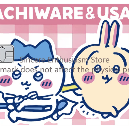 Cartoon Kawaii Chiikawas Credit Card Skin Stickers Cute Matte Sticker for VISA JCB Mastercard and Other IC Card Decorative