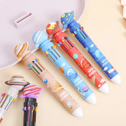 Astronaut 10-Color Pen The Creative Multi-Pen for Vibrant Journaling & Efficient Study Sessions