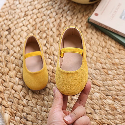 New Girl Dresses Casual Shoes Simple Fashion Children Leather Shoes Solid Color Spring Autumn Kids Princess Ballet Flat Shoes