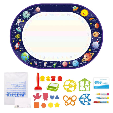 100x80CM Magic Water Drawing Mat With Reusable Magic Pens Coloring Doodle Painting Board Educational Montessori Toys Kids Gifts