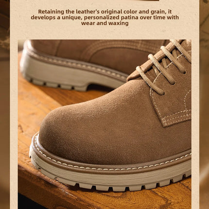 Golden Camel Men's Shoes 2026 New Business Casual Soft-Soled Leather Shoes High-Quality Non-slip Velvet Warm Work Shoe
