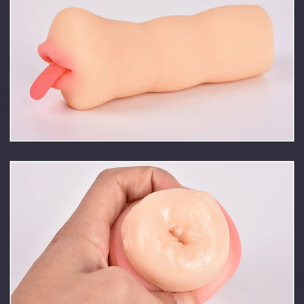 Oral Male Masturbator Masturbation Soft Stick Deep Throat Artificial Blowjob Realistic Vagina Sexy Pocket Pussy Sex Toys For Men