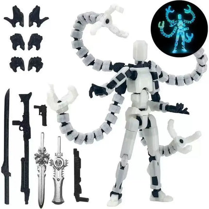 Assembly Completed T13 Action Figure 3D Printed Multi-Jointed Movable Titan 13 Lucky Dummy Nova Robot Action Figure Desktop