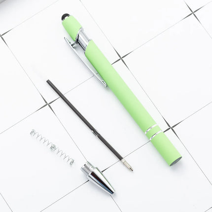 100 Pcs Light - Metal Capacitive Universal Touch Screen Stylus Ballpoint Pen Free Custom Logo Writing Stationery Office Gifts