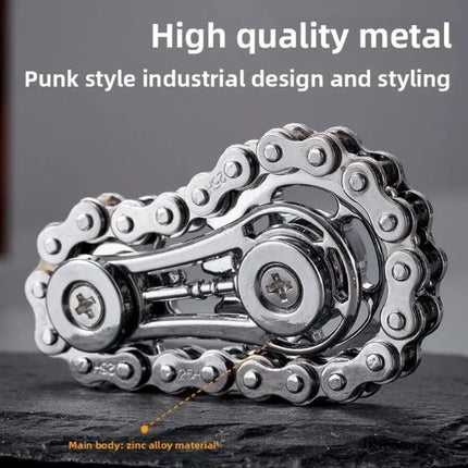 Sprocket Flywheel Flywheel Flying Top Flying Disk Anti-Anxiety Ornaments Metal Bicycle Chain EDC Rotating Flying Disk Adult Toy