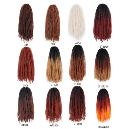 Crochet Hair Short Curly Fluffy Marley Twist Braiding Hair Synthetic Braids Hair Extensions Afro Black Hairstyle For Ladies