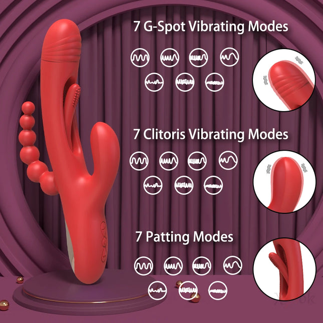 3 in 1 Tapping Flapping Vibrator for Women Clitoris Clit Sucker Stimulator Sex Toys Female Rabbit Sucking Vibrators Adult Goods