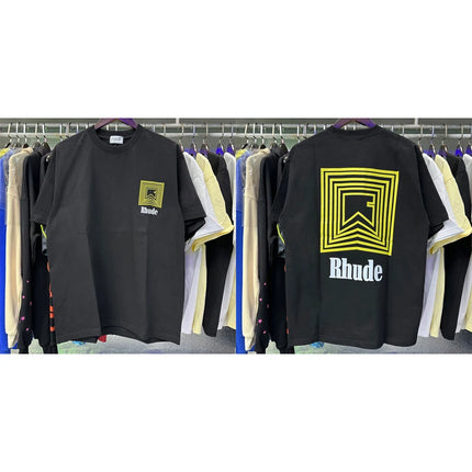 26SS New American Style Rhude T-Shirt High Street Hip Hop Fashion Men's Women's Trendy Short Sleeve Stock