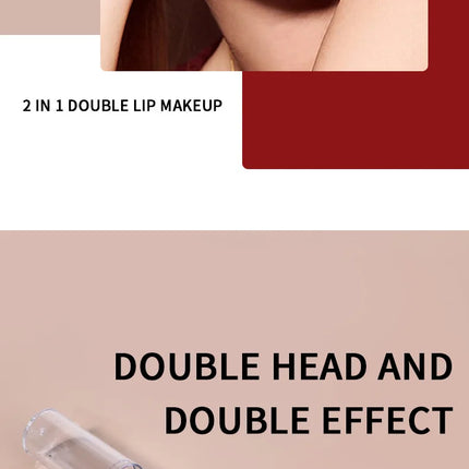 2 In 1 Matte Liquid Lipstick Long Lasting Color Moisturizing Waterproof Non Stick Cup