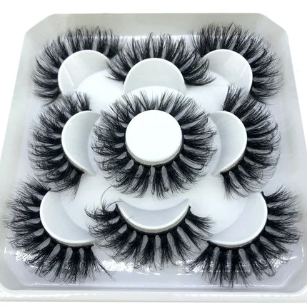 AMSDCN New 5-Pair 8-25mm Natural 3D Mink Eyelash Extension Eyelash Maquiagem