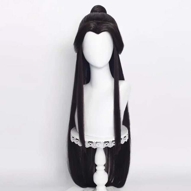 Anime Tian Guan Ci Fu Hu Hua Cheng Xie Lian Wig Synthetic Long Straight Black Cosplay Hair Wig For Party Halloween