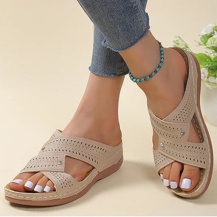 Heels Women's Sandals Peep Toe Shoes For Summer Women Sandals Wedge Heel Sandalias De Mujer Heeled Summer Sandals Woman Slippers