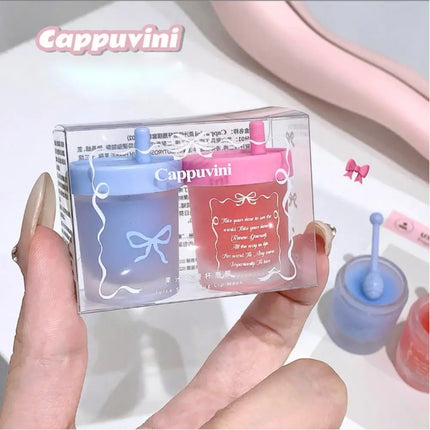 Cappuvini Nourishing Moisturizing Juice Cup Packaging Lip Mask Lip Lines Reducing Fruity Lip Balm Lip Care