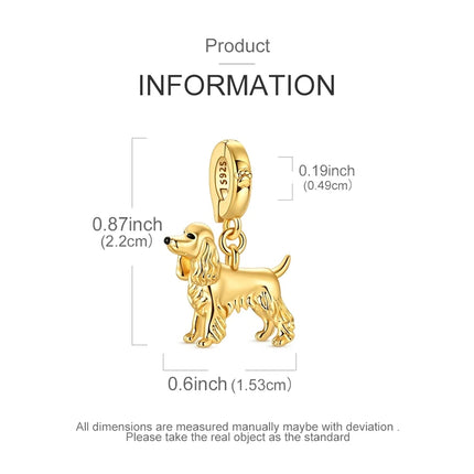 Hot Sale 925 Sterling Silver Dog Paw Print Fixed Clip & Shepherd Dog Dangle Charm Fits Bracelet Beloved Pet Pendant Gifts