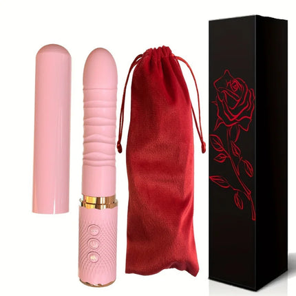 1Pink dual-motor realistic push-pull vibrating egg with heating function，Sex Toy Vibrator Clitoral Stimulator