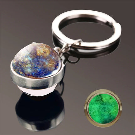 Glow In The Dark Key Chain Planet Key Ring Jupiter Keychain Women Men Bag Pendents  Car Key Accessories Gifts