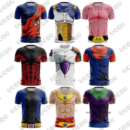 2026 Japanese Anime Dragon Ball 3D Print Men's Cosplay T-shirt Summer Short Sleeved Jersey Tees Quick Dry Sports Kids/Adult Tops