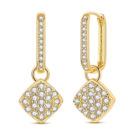 Women original 925 Silver Golden Glowing Firefly Stud Earring Bilayer Round Droplets Heart Gold Hoop Earrings Party Jewelry Gift