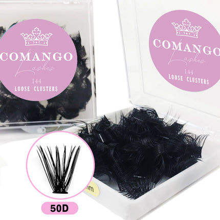 CoMango 144pcs Lash Clusters C/D Curl 10/12/14/16/18MM DIY Eyelash Extensions Individual Lashes Cluster DIY at Home