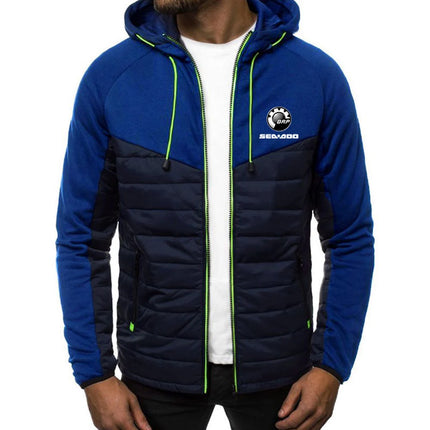 2025 Personality Coat Spring And Autumn Leisure Hooded Jacket Man's Sea Doo Seadoo Moto Logo Print Patchwork Zipper Hoodies