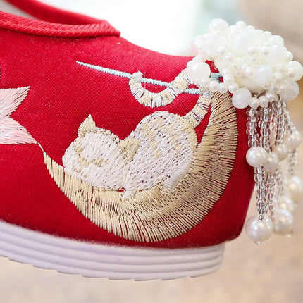 Chasing Moon Hot Sale Of The Season New Style Ming Dynasty Hanfu Shoes National Style Upturned Head Cotton Shoes Ancient Wedding