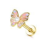 Butterfly / Earrings / China Mainland|1.2(16G )x6mm|Ears|Animal