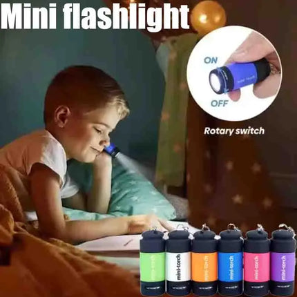 USB Rechargeable Camping Mini Flashlight Strong Light Pocket Keychain Flashlight Waterproof Outdoor Hiking LED Multifunctional