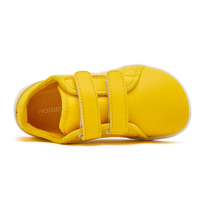 HOBIBEAR Kids Barefoot Shoes Little/Big Kids Wide Toe Minimalist Sneakers Lightweight Hook and Loop Artificial Leather Shoes