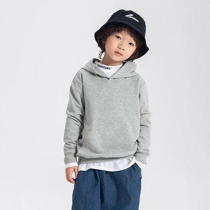 100% Cotton Boys Sweatshirts 2025 Spring Fall New Solid Color Girls Hooded Sweatshirt Children Blank Tops Name Custom Hoodies