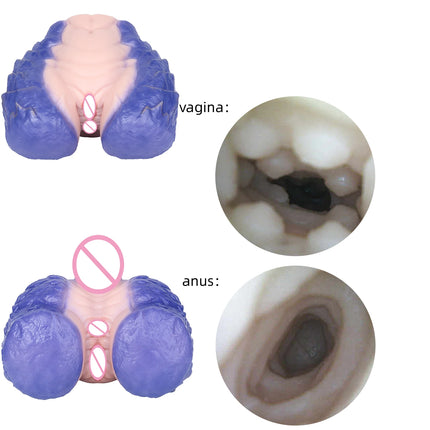 SMMQ Extra Large Beast Butt Masturbator Dual Channel Silicone Pocket Pussy Realistic Vaginal Onahole Sex Toy For Adult Men