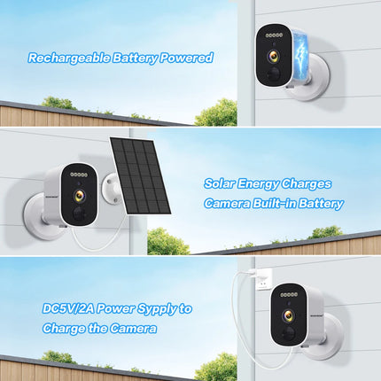 2K 3MP FHD WIFI Battery Camera built-in 2*18650 Battery Color Night Vision Magnetic Base Two Way Audio Security Camera