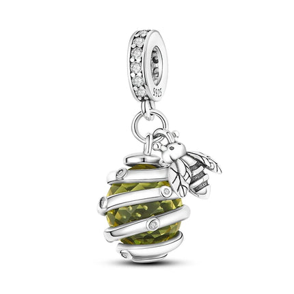 Charm Hot Sales 925 Sterling Silver Charms Beads CZ pave Round Charms Fit Original Bracelet Necklace Charms Jewelry Gift DIY